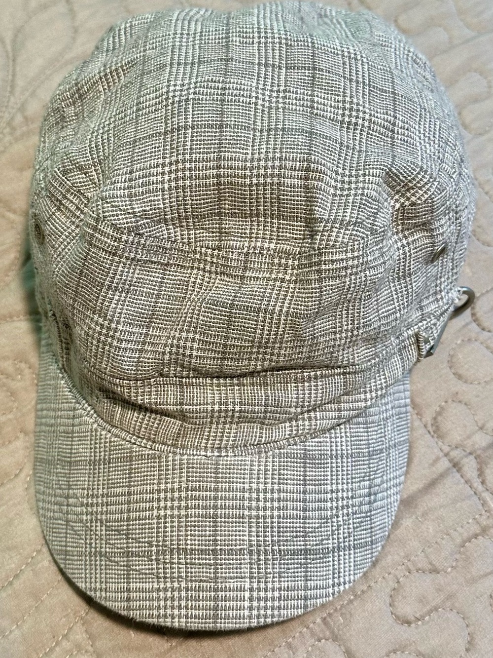 Ladies Calvin Klein Gray Plaid Cadet Cap